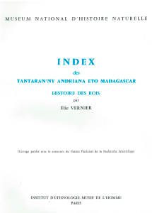 Index des Tantaran’ny Andriana Eto Madagascar